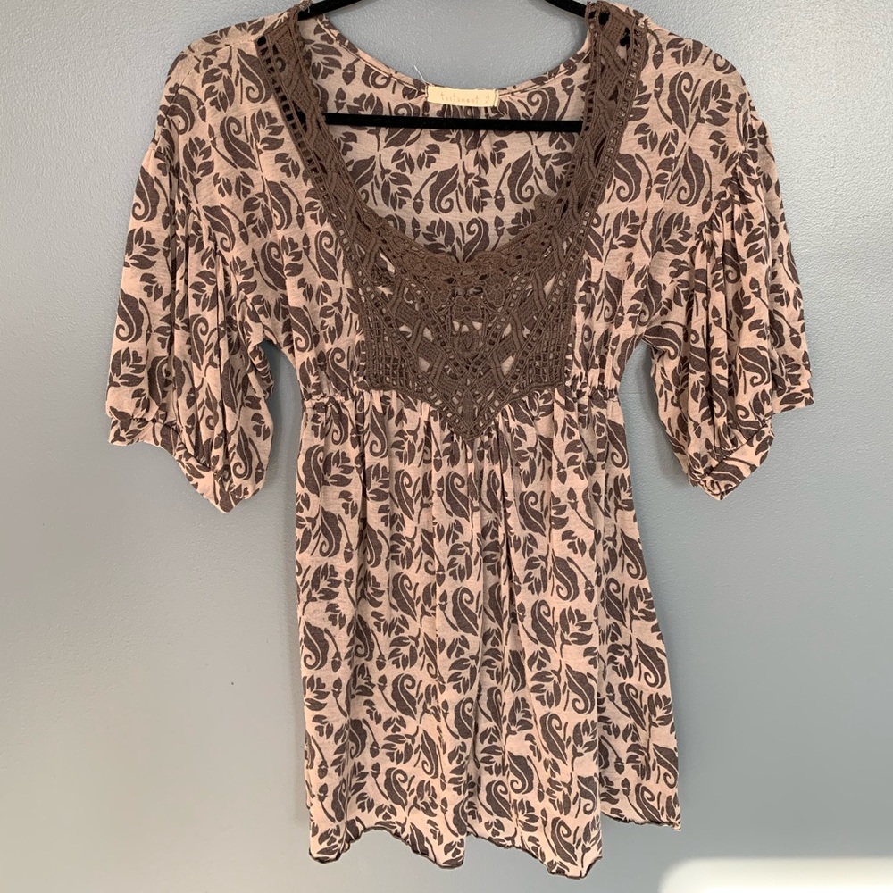 Testament Crochet Front Blouse Grey Size XSmall